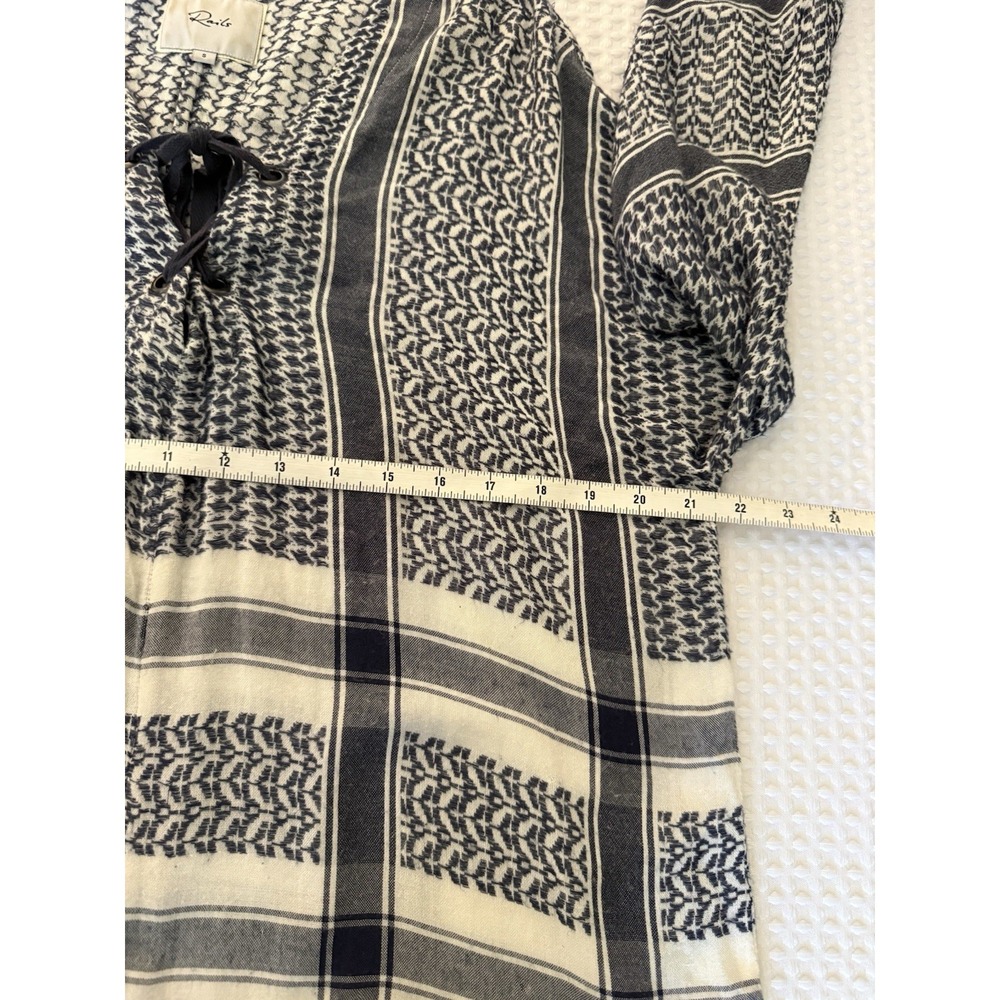 Rails x Anthropologie LILY YARN-DYED Sapphire Jacquard Blue Baja Top SM Hippie - Picture 6 of 9